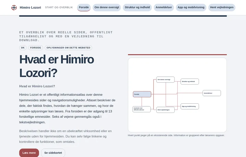 Billedet er taget af hjemmesidens egen forside i en browser, ikke af en ekstern app eller tjeneste.